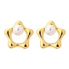 925 Sterling Silver Stud Earrings EJEW-D317-01G-4