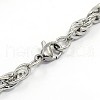Tarnish Resistant Fashionable 304 Stainless Steel Rope Chain Bracelet Making STAS-A028-B054P-2
