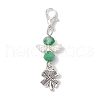 Tibetan Style Alloy & Glass Angel Pendant Decorations HJEW-JM03165-02-4