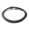 304 Stainless Steel Trendy Double Layer Chain Bracelets BJEW-D031-01B-1
