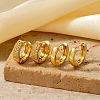 Brass Pave Clear Cubic Zirconia Hoop Earring Sets PB6387-2