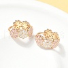 Daisy Brass Enamel Hoop Earrings for Women EJEW-G434-01G-02-2