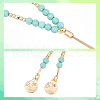 ANATTASOUL 2Pcs 2 Colors Glass Beaded Lariat Necklaces Set with Alloy Coreana Chain NJEW-AN0001-05-3