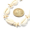 Natural Shell & Synthetic Turquoise Starfish Beaded Necklace with 304 Stainless Steel Clasps X-NJEW-TA00107-02-3