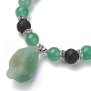 Natural Green Aventurine Beaded Stretch Bracelets BJEW-JB10070-02-3