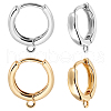 Beebeecraft 8 Pairs 2 Colors Brass Huggie Hoop Earring Finding KK-BBC0014-53-1