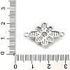 Brass Clear Cubic Zirconia Flower Connector Charms KK-L229-063P-3