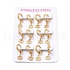 6Pairs PVD Vacuum Plating 201 Stainless Steel Star of David Dangle Hoop Earrings with 304 Stainless Steel Pin for Women EJEW-F280-03G-3