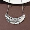 Brass Big Horn Pendant Box Chain Necklaces NJEW-L068-01P-1