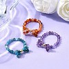3Pcs Natural Gemstone Rings RJEW-TA00204-1
