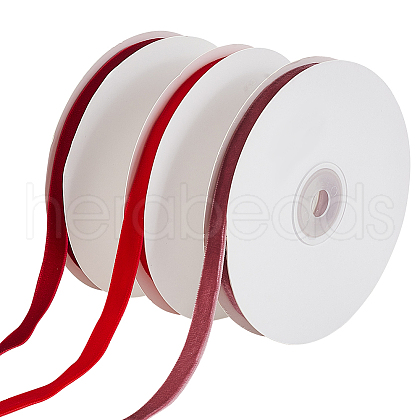 ARRICRAFT 3 Rolls 3 Colors Single Face Velvet Ribbon OCOR-AR0001-63-1