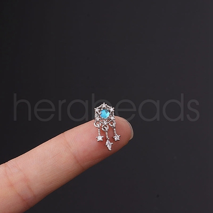 Brass Micro Pave Cubic Zirconia Cartilage Earrings WGF347E-06-1