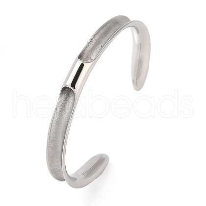 Non-Tarnish 304 Stainless Steel Open Cuff Bangles for Women BJEW-U001-03P-1