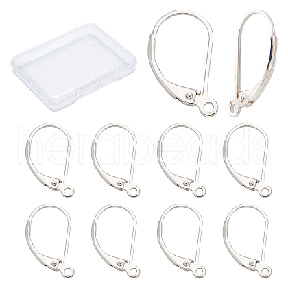 CREATCABIN 5Pair 925 Sterling Silver Leverback Earring Findings STER-CN0001-13-1