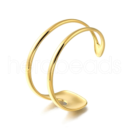 304 Stainless Steel Cuff Bangles for Women BJEW-M103-01C-G-1
