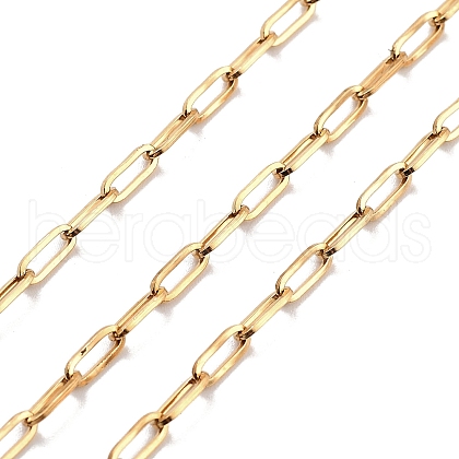 PVD Vacuum Plating 304 Stainless Steel Paperclip Chains CHS-H026-01G-1