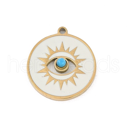 304 Stainless Steel Enamel Pendants STAS-I325-057G-1