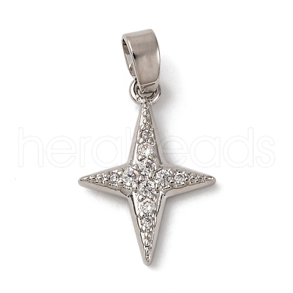 Brass Micro Pave Cubic Zirconia Pendants KK-P308-61P-1