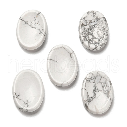 Mother's Day Gifts Oval Natural Howlite Worry Stone G-H073-06A-1