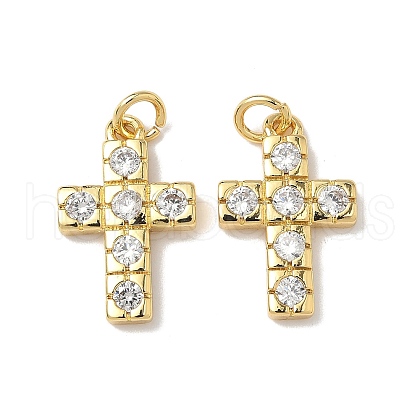 Brass Micro Pave Cubic Zirconia Pendants KK-Q068-49B-G-1