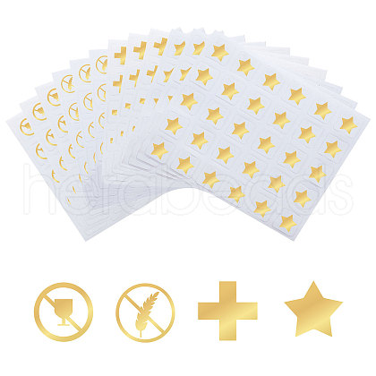 Olycraft 80 Sheets 4 Patterns PVC Waterproof Self-Adhesive Sticker Sets STIC-OC0001-10C-1