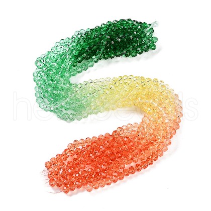 Transparent Painted Glass Beads Strands X1-DGLA-A034-T6mm-A04-1