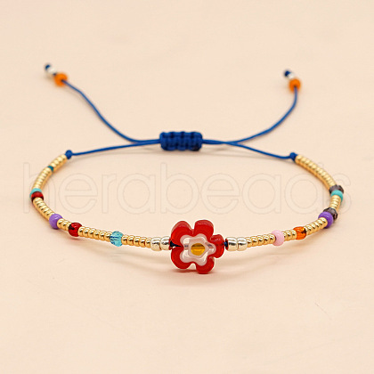 Bohemian Style Floral Beaded Braided Bracelets PK5230-1-1