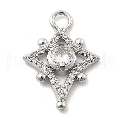 Brass Micro Pave Cubic Zirconia Pendants KK-L228-17P-1