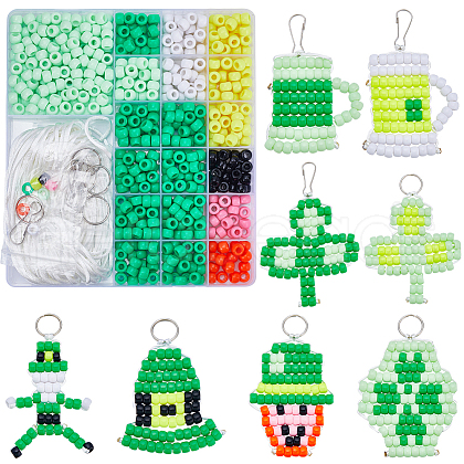 SUNNYCLUE DIY Saint Patrick's Day Keychain Making Kit DIY-SC0023-16-1