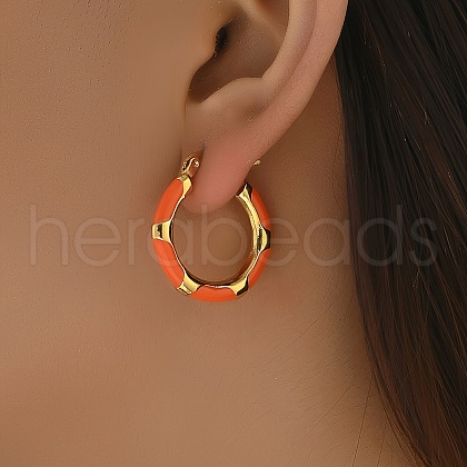 Stainless Steel Enamel Earrings Hoop Earrings LP9659-2-1