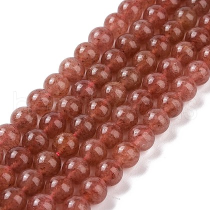 Natural Strawberry Quartz Beads Strands G-R435-03-8mm-1