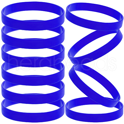 CREATCABIN 10Pcs Word Silicone Cord Bracelet Wristband BJEW-CN0001-04C-1