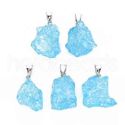 Natural Crackle Quartz Pendants G-N0326-94A-1