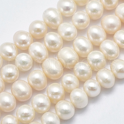 Natural Cultured Freshwater Pearl Beads Strands PEAR-F007-56-01-1