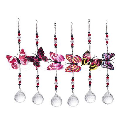 Random Pattern Butterfly Hanging Crystal Prisms Suncatcher PW-WG56806-01-1