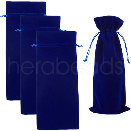 Beebeecraft 4Pcs Velvet Wine Bottle Packing Pouches ABAG-BBC0001-13A-1