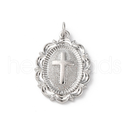 Brass Pendants with Jumping Ring KK-V016-09P-1
