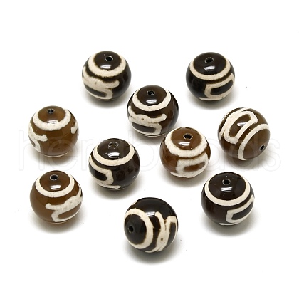 Tibetan Style God of Wealth dZi Beads G-Z020-03A-01-1