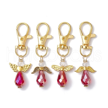 Angel Glass Pendant Decorations HJEW-JM01356-02S-1