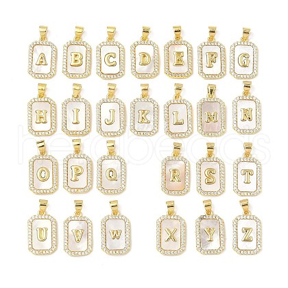 Brass Micro Pave Cubic Zirconia Pendants KK-C105-06G-1