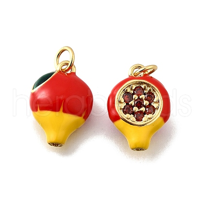 Brass Micro Pave Cubic Zirconia Pendants KK-Z104-04G-1