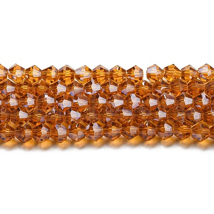 Transparent Electroplate Glass Beads Strands EGLA-A039-T6mm-A28-1
