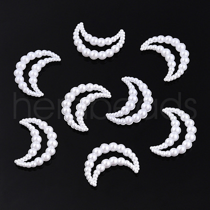 ABS Plastic Imitation Pearl Linking Rings OACR-T015-07-01-1