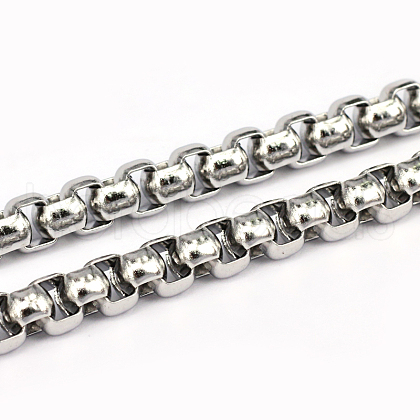 Tarnish Resistant 304 Stainless Steel Box Chains CHS-L001-29-7mm-1