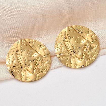 304 Stainless Steel Stud Earrings EJEW-U047-30G-1