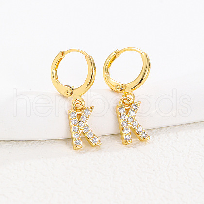 Brass Micro Pave Clear Cubic Zirconia Hoop Earrings FS-WGAF6E5-18-1