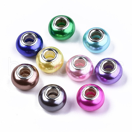 Imitation Pearl Style Resin European Beads RPDL-T003-001-1