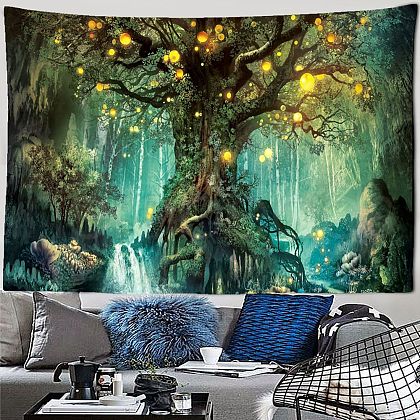 UV Reactive Blacklight Trippy Polyester Wall Hanging Tapestry LUMI-PW0004-069B-04-1