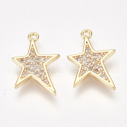 Brass Micro Pave Cubic Zirconia Pendants KK-S350-283-1