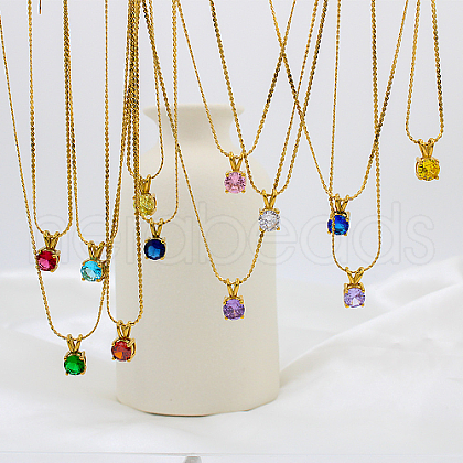 Real 18K Gold Plated Stainless Steel Pendant Necklaces CP2918-2-1
